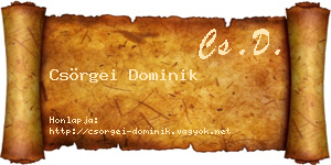 Csörgei Dominik névjegykártya