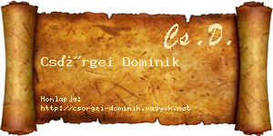 Csörgei Dominik névjegykártya