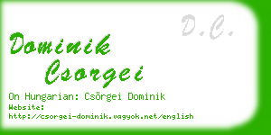 dominik csorgei business card