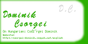 dominik csorgei business card